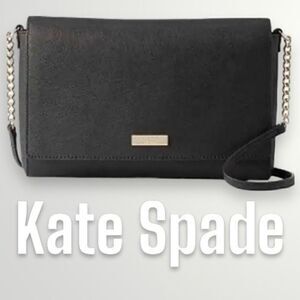 Kate Spade, NY “Alek” Tilden Place Coated Leather Crossbody Purse in Black